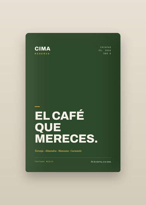 Bolsa de CIMA Reserva, café de especialidad de Chiapas tueste medio, 500 g
